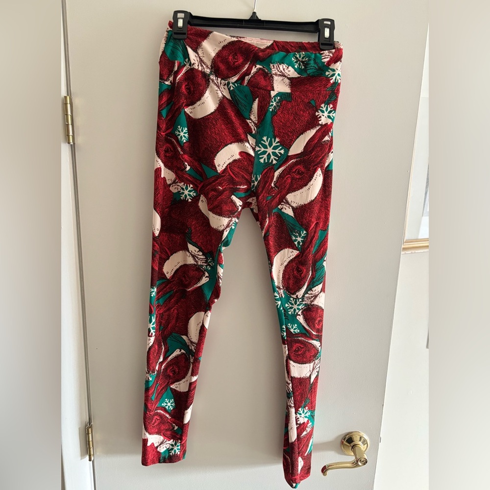 LuLaRoe Christmas Holiday Bunny Leggings